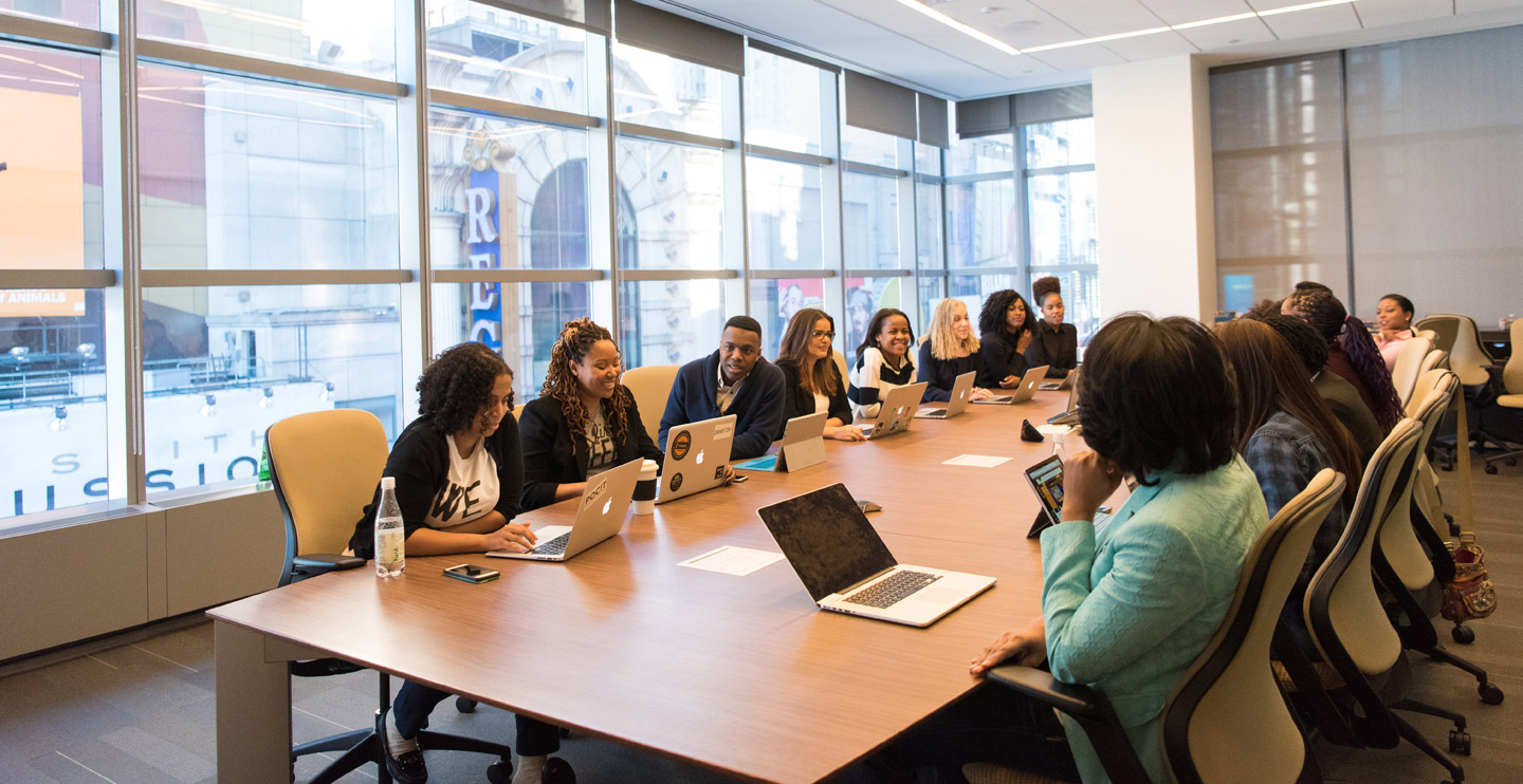 Board meeting in conference room